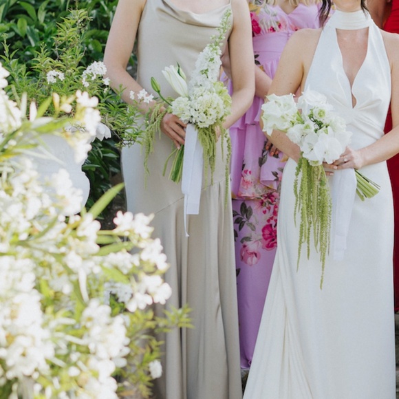 Birdy Grey Matte Satin Champagne Dress - Picture 2 of 5